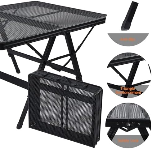 WildFinder Folding Grill Table, 3x2 FT Adjustable Height Camping Table - Image 3