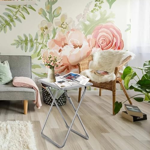 Garden 4 you Folding TV Tray Table,TV Dinner Table with Sturdy MDF Top,Eating Trays for Living Room with No Assembly Required, 2PCS (White) - Image 6
