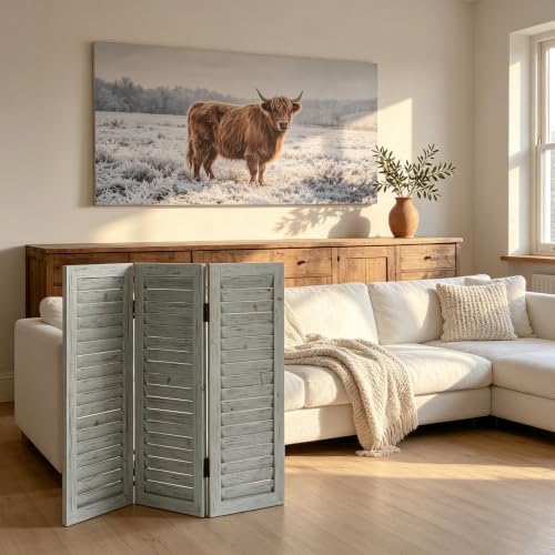 SOFE 3 Panel Grey Room Partition, Short Wood Divider for Room Separation - Image 6
