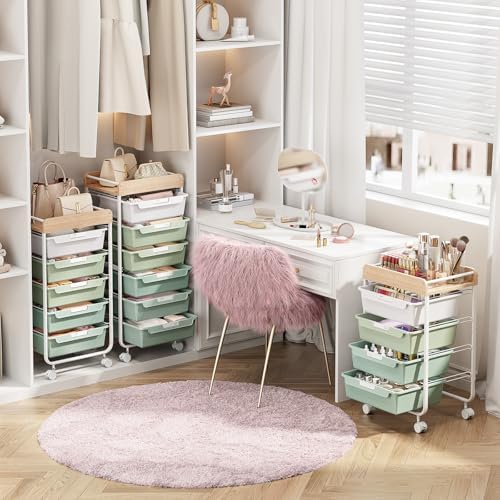 SYKIARIOL Rolling Cart with 6 Drawers,Art Craft Organizer and Storage,Green - Image 7