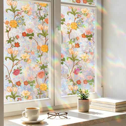 Kromapolis Window Privacy Film Stained Glass Window Clings, 29.5″ x 157.4″ by Kromapolis