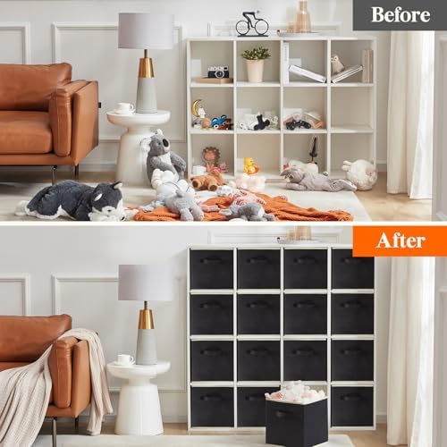 Lifewit Storage Cubes, 11 Inch Organizer Bins, 18L Black, 16 Packs - Image 6