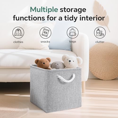 ECDYQXVU 13x13x13 Inch Storage Cube Bins Foldable Organizer Baskets 6 Pack - Image 5