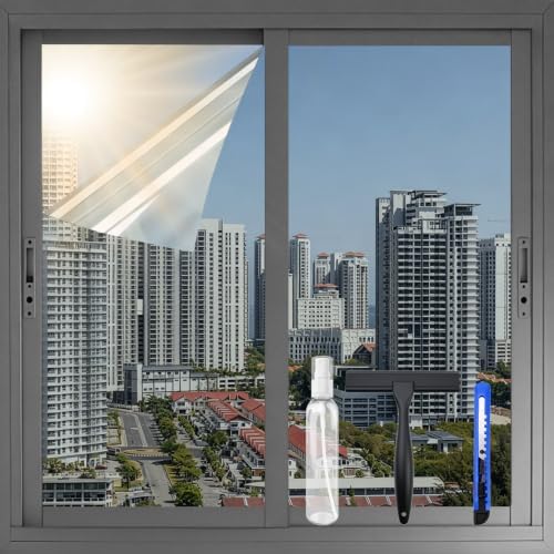 XIAWEI One Way Window Privacy Film with Tools, 17.5In×6.5Ft, Moon Silver by xiawei