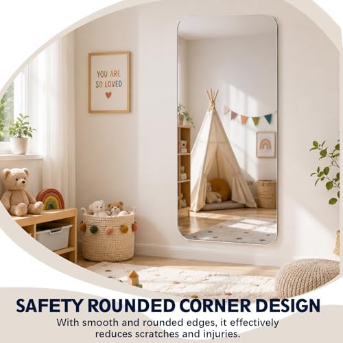 Marsui 1 Pcs 24 x 48 Inch Acrylic Safety Mirror Outdoor Shatterproof Self Adhesive Unbreakable Plastic Mirror with Rounded Corners and Full Adhesive Backing for Rvs Classroom Bedroom Bathroom - Image 6