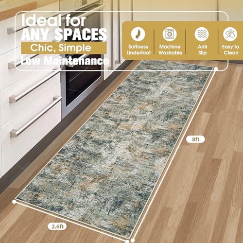 Runner Rugs for Hallways Kitchen 2.6x8 Non Slip Washable Multi Color - Image 2