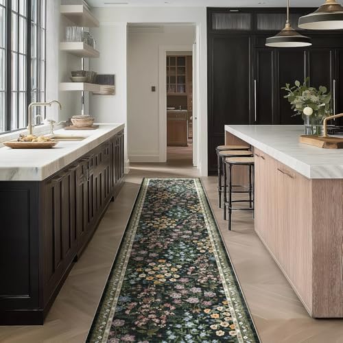 Washable Kitchen Rug Runners for Hallways: 2'x10' Runner Rugs with Non Slip Backing Low Pile Soft Indoor Floor Carpet Runner Rug for Entryway Hallway Kitchen Living Room Farmhouse - Image 6