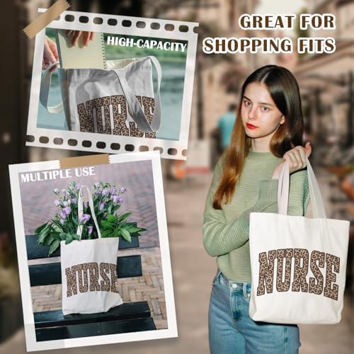 Nurse Canvas Tote Bag, Nurse Appreciation Gifts, Nursing School Gift Reusable Shopping Grocery Bags - Image 5