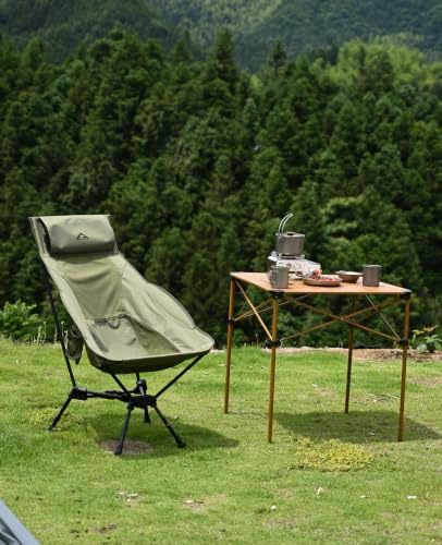 iClimb Lightweight Stable Alu. Folding Square Table Roll Up Top (Nature, L) - Image 2