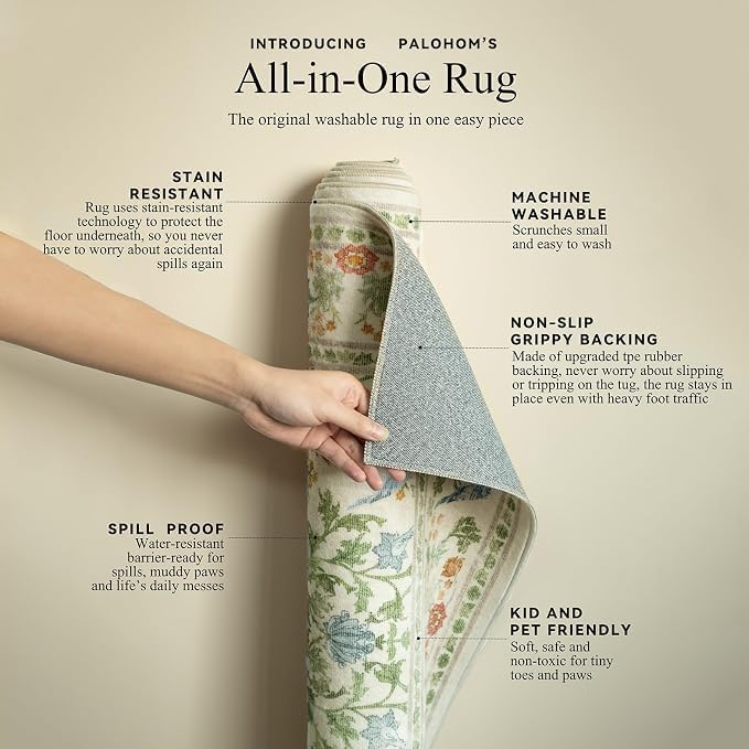 2x3 Washable Area Rugs for Entryway: Throw Small Rug Door Mat Indoor Entrance Non-Slip Low Pile Soft Kitchen Rug for Entrance Front Door Indoor Bedside Kids Room - Image 4