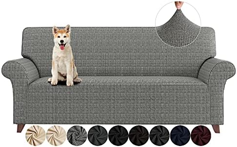 ZNSAYOTX Couch Covers for 3 Cushion Couch High Stretchy Spandex Pet Friendly Sofa Slipcover 1 Piece Non Slip Couch Covers Large Furniture Protector (Black and White, Sofa) by ZNSAYOTX