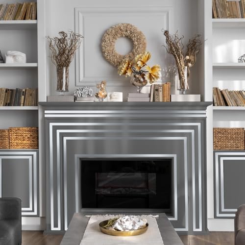 0.79in x 40Ft Peel and Stick Wall Molding Trim Silver - Image 4