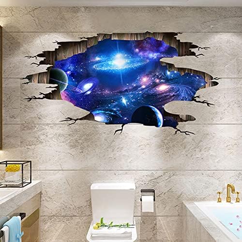 Blue Purple Galaxy Wall Decals, Removable Sticker,The Art Magic 3D Milky Way Dreamscape Home Decor (4 Sheets) - Image 2