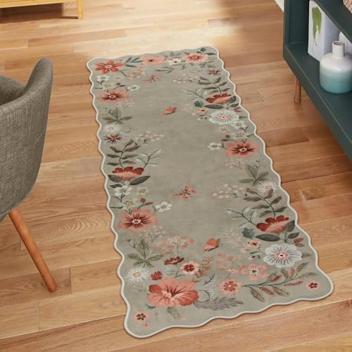 Lahome Floral Entryway Rug, 2x4 Soft Fall Kitchen Rug Non Slip Washable by Lahome