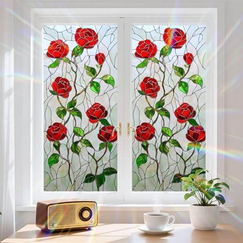Window Privacy Film Frosted Glass Window Sticker Window Film Static Glass Cling Tint Non-Adhesive for Home Door Decorative Frosting Cover 17.5 X 39.3 inch - Image 3