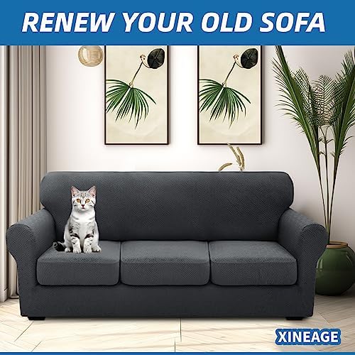 XINEAGE 3-Piece Stretch X-Large Sofa Cover, Washable Couch Covers for Dog - Image 4