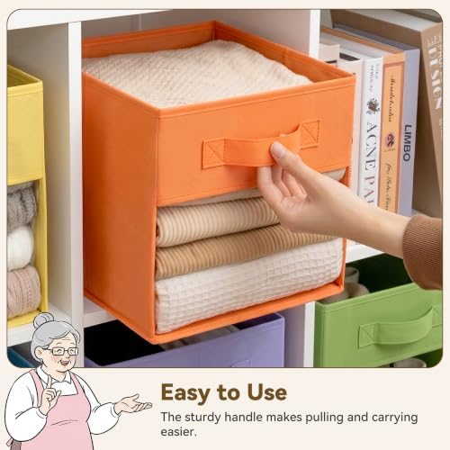 GRANNY SAYS 11x11 Storage Cube, Fabric Storage Bins, Rainbow, 6-Pack - Image 5