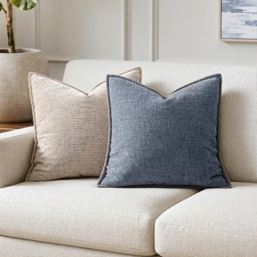 MIULEE Decorative Couch Throw Pillow Covers 20x20 in Dark Grey Blue 2 Pack - Image 4
