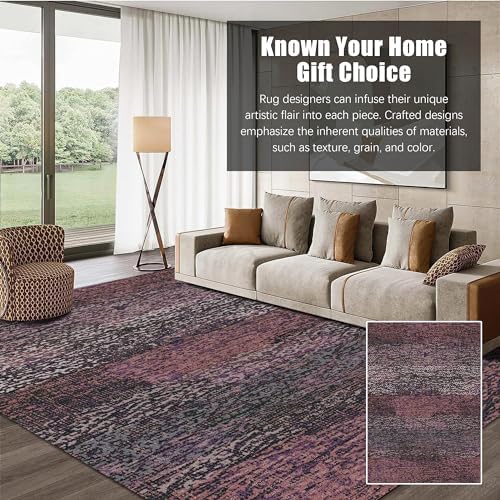 RUGSURE Washable Area Rug - 1/6 Thick - Stain & Water Resistant Non-Slip - Resistant Rug for Living Room, Bedroom, Nursery, Pet & Child Friendly, Vintage Charm Area Rugs (Burgundy, 6' x 9') - Image 3