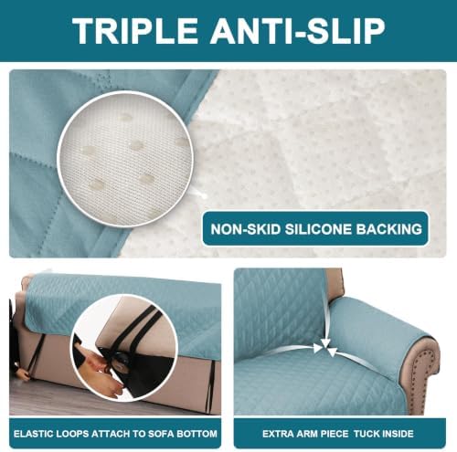 Turquoize 100% Waterproof Sofa Covers Couch Cover for Dogs, Loveseat 47" - Image 4