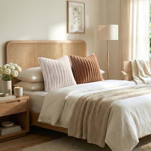 Pallene Faux Fur Decorative Throw Pillow Covers 24x24 Set of 2, Brown - Image 5