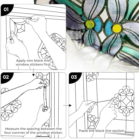 ADD.HERES Stained Glass Window Film, Window Film Decorative, 11.8" x 15.7" - Image 4