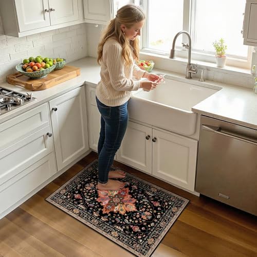 RELEANY Washable Area Rug, Small 2'x3', Black/Colorful - Image 3