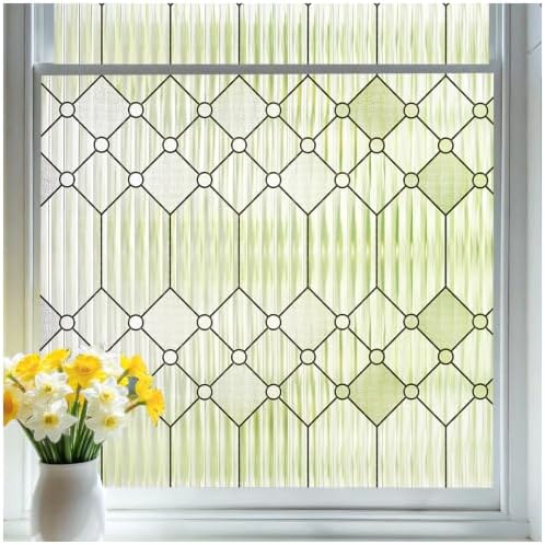 Coavas Reeded Glass Window Privacy Film, 3D Fluted Frosted, 29.5" x 78.7" by Coavas