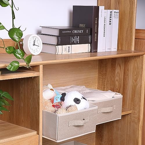 Clothings Collapsible Storage Bins, Foldable Organizers and Storage Baskets Cube Storage Bin for Bedroom Living Room (4 Pack, Beige, 15.4x11.4x5.5inch) - Image 4