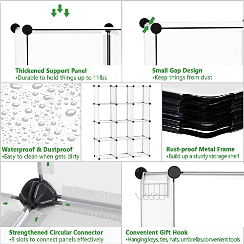 C&AHOME Cube Storage Organizer, 12-Cube Shelf Units, Closet Cabinet White - Image 6