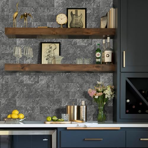 Vamos Tile 100 Pieces Peel and Stick Backsplash Tiles, 3" x 6" PVC Subway Tile, Black Slate Stick on Backsplash Tiles for Kitchen/Bathroom/Fireplace/Laundry/Camper - Image 5