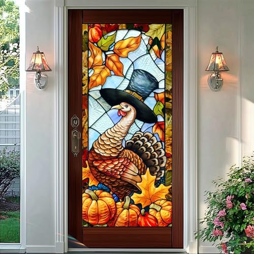 HOMETITUTE Thanksgiving Turkey Privacy Window Film Cling 17.7x39.3 PVC - Image 6