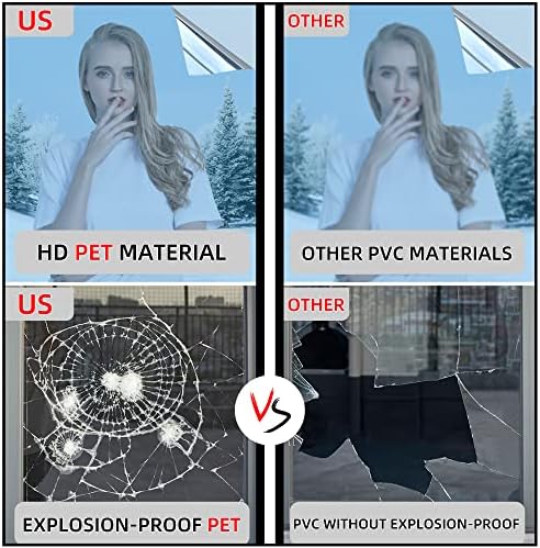 FuFin One-Way Window Privacy Film with Tools, Blue 35.4"×196.9" - Image 5