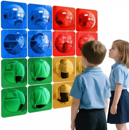 Geiserailie 16 Pcs Sensory Wall Bubble Mirrors, 10 x 10 Inch, CPC Certified by Geiserailie