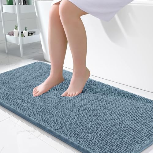 OLANLY Bathroom Runner Rugs 45x27, Extra Soft Absorbent Chenille Bath Rugs by OLANLY
