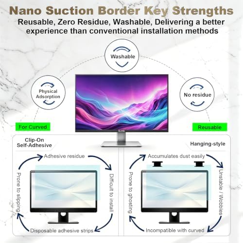 2 Pack Nano Suction Border Privacy Screen for 23 Inch Computer Monitor - Image 3