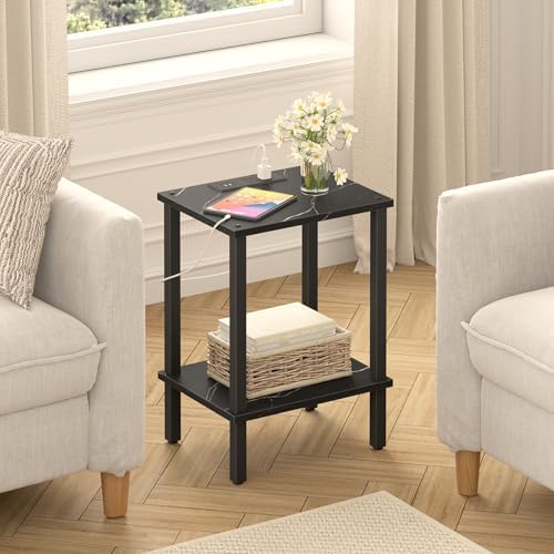 TUTOTAK End Table with Charging Station, Side Table, Nightstand - Image 5