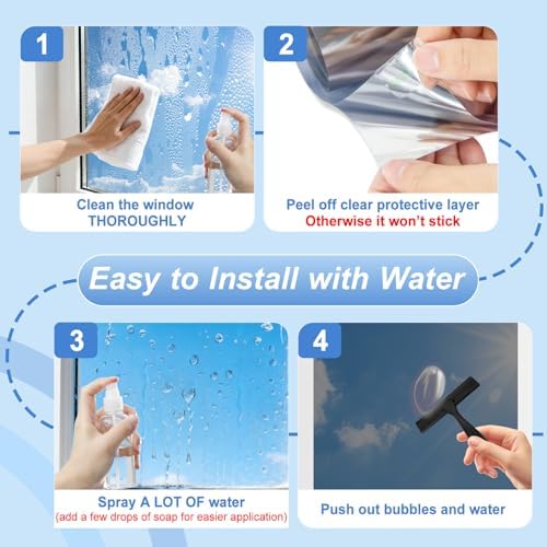 Window Privacy Film One Way Window Tint for Home & Office, 29.5" * 157.4 " - Image 6
