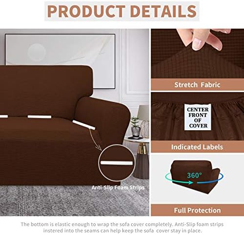 Easy-Going 100% Waterproof Loveseat Couch Cover Stretch Jacquard Sofa Cover - Image 4
