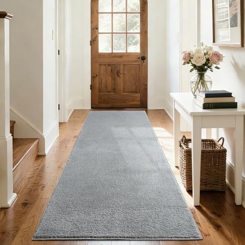 2x6 Pure Light Grey Runner Rug Non-Slip Washable for Hallway Kitchen - Image 6