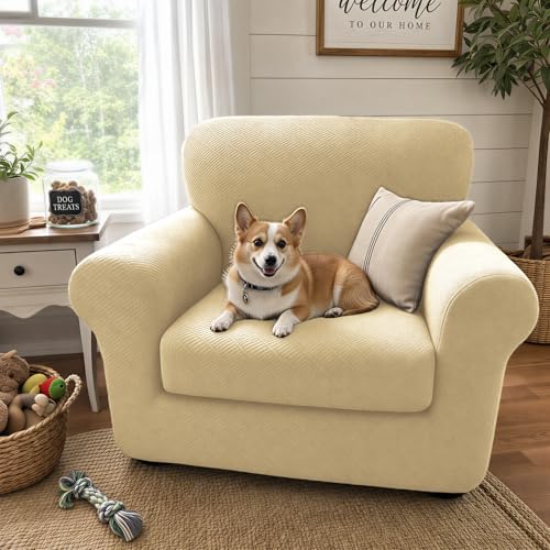 XINEAGE 2-Piece Stretch Armchair Sofa Cover, Washable Couch Covers for Dog - Image 3