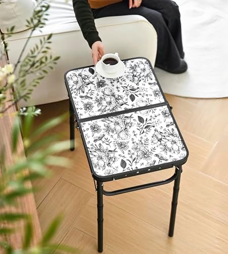 Outdoor Side Table, Portable 3 Adjustable Height, Small Folding Table - Image 2