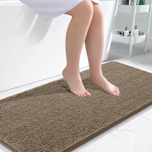 OLANLY Bathroom Runner Rugs 45x27, Extra Soft Absorbent Chenille Bath Rugs by OLANLY