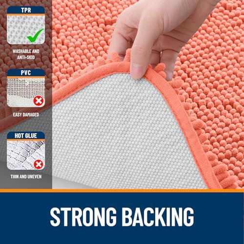 OLANLY Small Bathroom Rugs 24x16, Extra Soft Absorbent Chenille Bath Rugs - Image 6