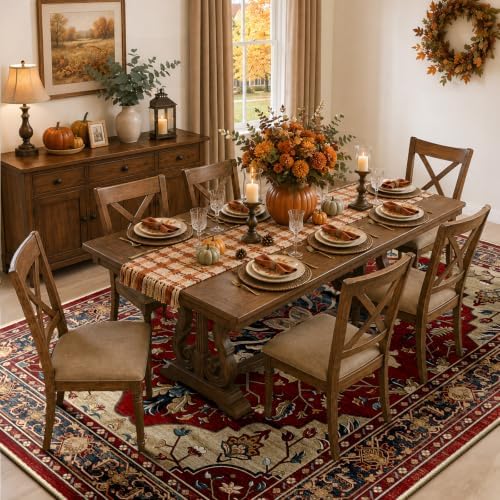 RELEANY Washable Area Rug, Large 9'x12', Red/Blue - Image 2