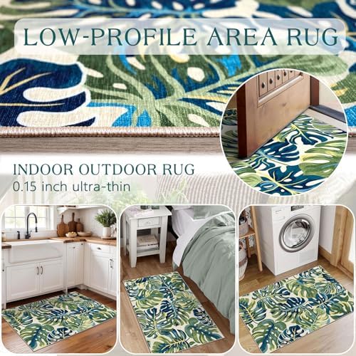 Front Door Mat Outside Entrance - 2x3 Tropical Leaf Entryway Rug - Image 7