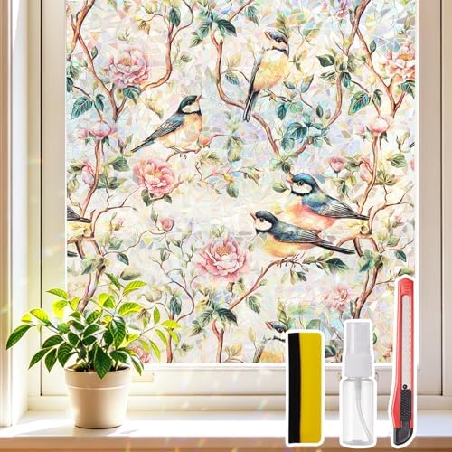 Window Privacy Film Stained Glass 35.4" x 78.7" Rainbow by Unknown