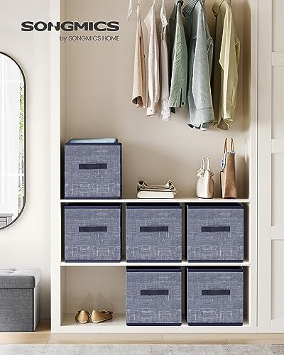 SONGMICS Storage Cubes, Set of 6, 11.8-Inch Foldable Closet Organizers - Image 2