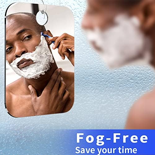 Shatterproof Shower Mirror Fogless for Shaving(2 Pack,Larger 10.7x8 inch) 43% Than Original,Unbreakable Deluxe Plexiglass Makeup Mirror,Largest Bathroom Wall Hanging,Portable Handheld Camping,Silver - Image 2