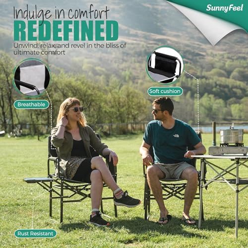 SUNNYFEEL Oversized Directors Camping Chair for Adults with Side Table - Image 5